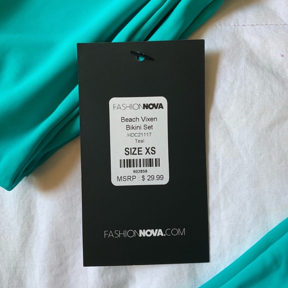 Fashion Nova Beach Vixen Bikini Set Teal - Picture 2 of 4